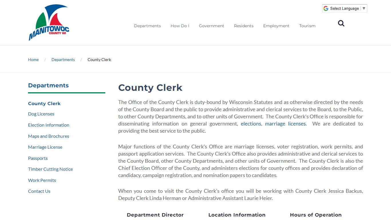 Manitowoc County - County Clerk